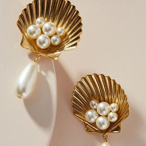 Boucles D'oreilles Pendantes En Alliage De Coquillage Vintage Pour ... on Productcaster.