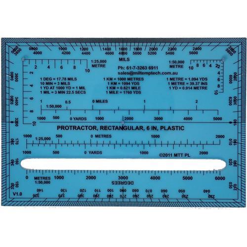 Rapporteur Rectangulaire De 15,2 Cm Avec Degrés Et Mils, Gradué En ... on Productcaster.