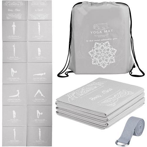 Gris Gris Tapis De Yoga Pliable Pour Les Femmes,Tapis D'exercice An... on Productcaster.