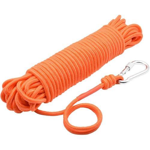 Orange 6mm Corde D'aimant De Pêche Avec Mousqueton, 65 Pieds (20 Mè... on Productcaster.