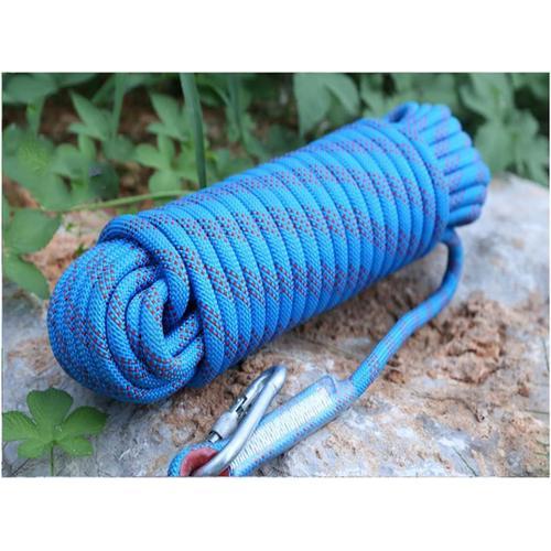 Bleu Corde D'escalade En Plein Air Avec 2 Crochets En Acier 10 Mm -... on Productcaster.