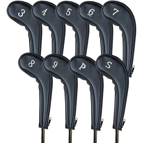 Noir - Lot De 9. Lot De 9 Couvre-Têtes De Golf À Fermeture Éclair P... on Productcaster.