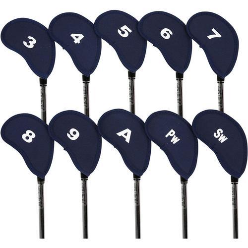 Bleu Foncé 10 Couvre-Clubs Golf Brodés Pour Bois Fer, Accessoires G... on Productcaster.