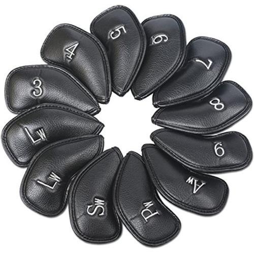 12pcs + Noir Golf Iron Head Cover Leather Golf Club Head Cover Golf... on Productcaster.