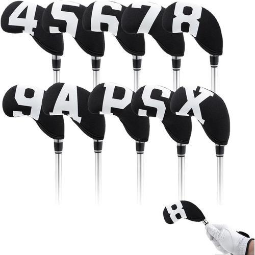 Noir Et Blanc Couvre-Golf Pour Fers,10 Pièces Couvertures Club Golf... on Productcaster.