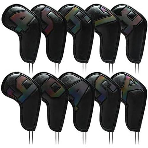 Black Colorful Housses De Club De Fer De Golf, Housse De Fer De Gol... on Productcaster.