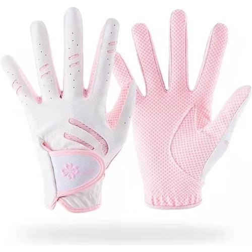 Rose Paire De Gants De Golf Pour Enfants En Cuir Élastique Respiran... on Productcaster.