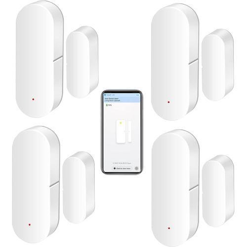 Lot de 4. Capteur de porte WiFi : détecteurs intelligents d'ouvertu... on Productcaster.