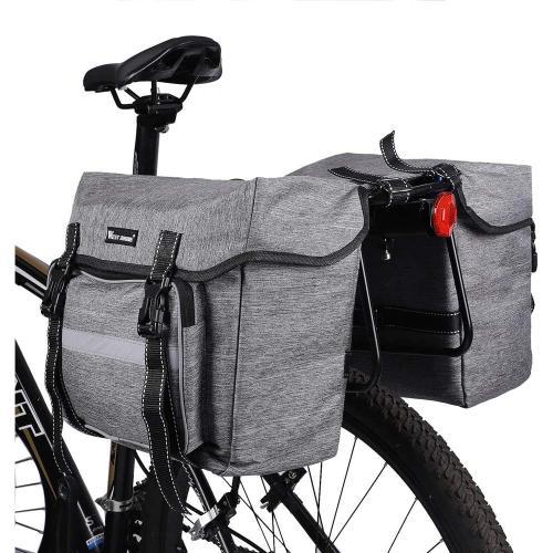 Gris Sacoche De Vélo Imperméable - Sac Porte Bagage Arrière 28l Gra... on Productcaster.