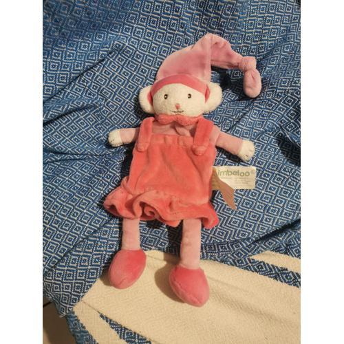 Doudou Souris Robe Rose Bonnet Plat Kimbaloo on Productcaster.