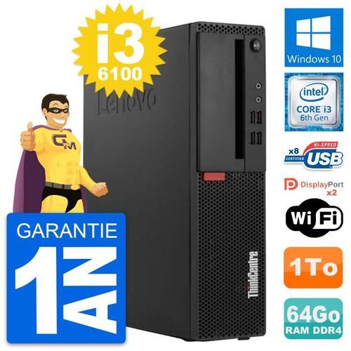 PC Lenovo ThinkCentre M910s SFF Core i3-6100 RAM 64Go Disque 1To Wi... on Productcaster.