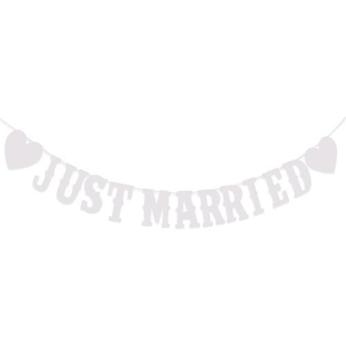 1 Pièce Just Married Garland, Vintage White Wedding Garland Decor J... on Productcaster.