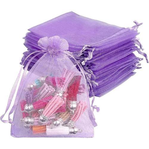 50pcs 7x9cm Violet Foncé Sacs Organza, Sachets Pochettes Cadeau En ... on Productcaster.