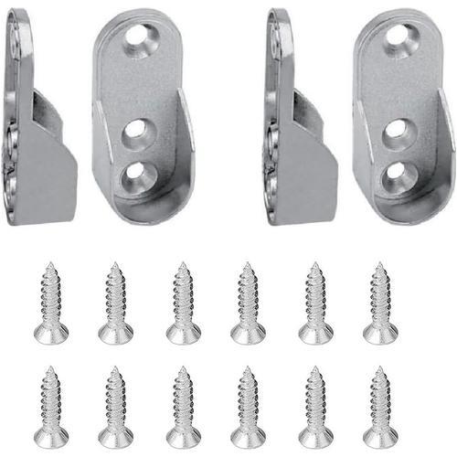 4 Pièces Rail Suspension Meuble Ovale Tringle Cintre Fixation Acier... on Productcaster.