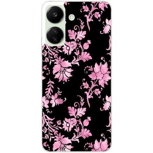 Coque Pour Poco C65 Fleur Rose Et Noire on Productcaster.