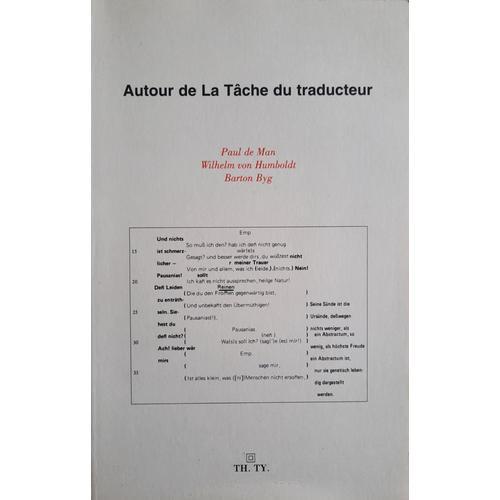 Autour De La Tâche Du Traducteur - Paul De Man - Wilhelm Von Humbol... on Productcaster.