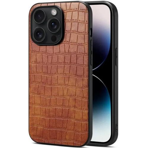 Coque Avec Texture De Crocodile Pour Iphone 13 Pro Marron on Productcaster.