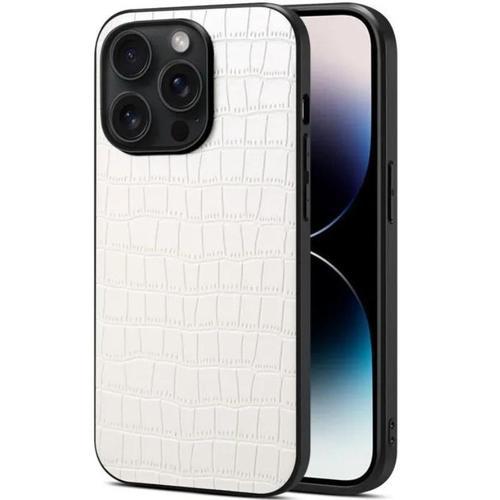 Coque Avec Texture De Crocodile Pour Iphone 14 Plus Blanc on Productcaster.