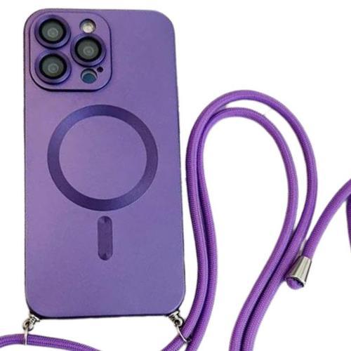 Coque Magsafe Avec Cordon Crossbody Pour Iphone 15 Plus Violet on Productcaster.