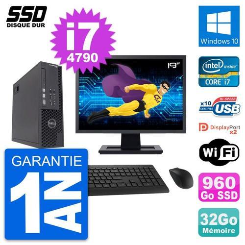 PC Dell T1700 SFF Ecran 19" Intel i7-4790 RAM 32Go SSD 960Go Window... (Reconditionné) on Productcaster.