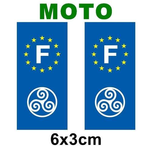 Lot De 2 Sticker Plaque Immatriculation Moto Logo R?gionaux Triskel on Productcaster.