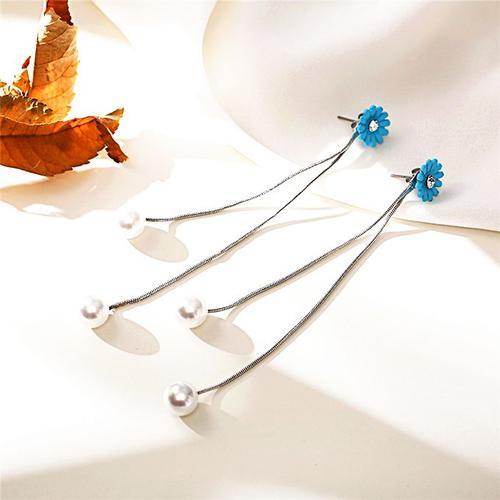 Boucles D'oreilles En Forme De Fleur, En Perle De Marguerite, En Ti... on Productcaster.