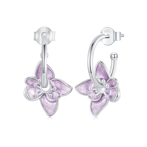 Boucles D'oreilles Merrill Pointes Fleurs Violettes Argent Sterling... on Productcaster.