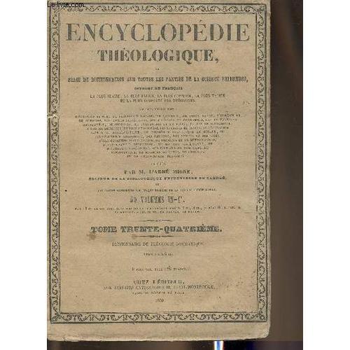 Encyclopédie Théologique Tome 34: Dictionnaire De Théologie Dogmati... on Productcaster.