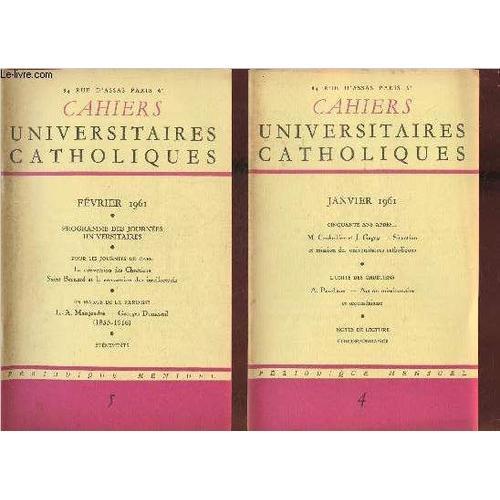 Cahiers Universitaires Catholiques N°4 Et 5 (2 Volumes) Janvier. Fé... on Productcaster.