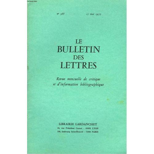 Le Bulletin Des Lettres. Revue Mensuelle De Critique Et D Informati... on Productcaster.