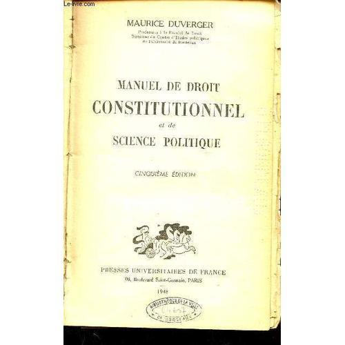 Manuel De Droit Constitutionnel Et De Science Politique on Productcaster.