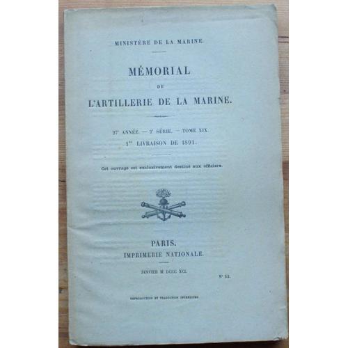 Mémorial De L'artillerie De La Marine - 27e Année - 2e Série - Tome... on Productcaster.