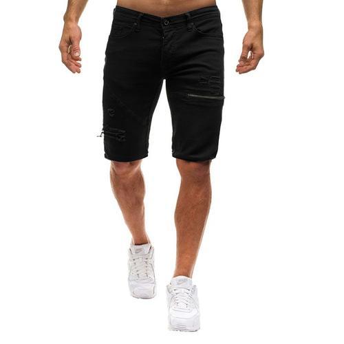 Shorts En Jeans Hommes D'été Cassé Zippé Décontracté Short Jeans De... on Productcaster.