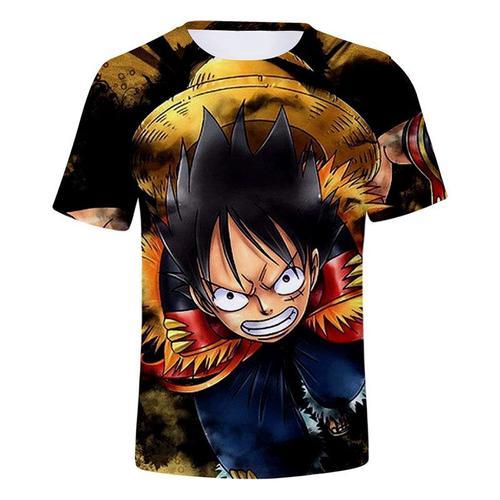 One Piece T-Shirt Unisexe Luffy Ace Imprimé À Col Rond Manches Cour... on Productcaster.