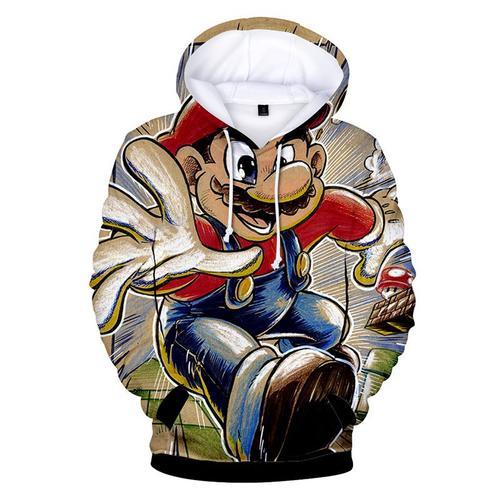 Mario Imprime Sweat A Capuche Homme De Marque Manches Longues Chaud... on Productcaster.