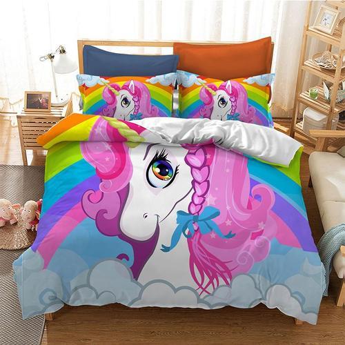 Parure De Couette Aquarelle Unicorn Animal De Marque - Housse De Co... on Productcaster.