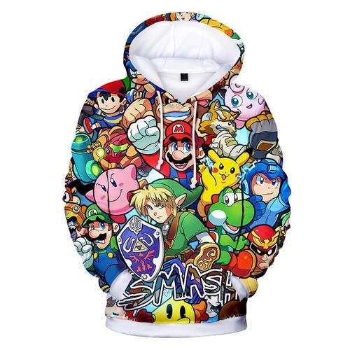 Mario Imprime Sweat A Capuche Enfant De Marque Manches Longues Chau... on Productcaster.