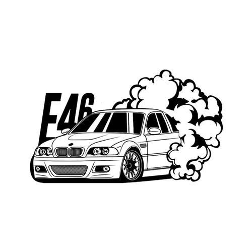 Autocollants Dessin Animé E46 Drift Art Pour Voiture, Sparadrap Mig... on Productcaster.