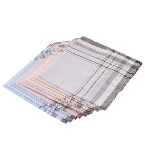 Lot de 10 mouchoirs à carreaux 100% coton pour hommes et femmes, en... on Productcaster.