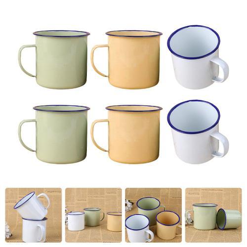 Tasse à eau en émail Simple, 6 pièces, pratique, tasse à thé en éma... on Productcaster.