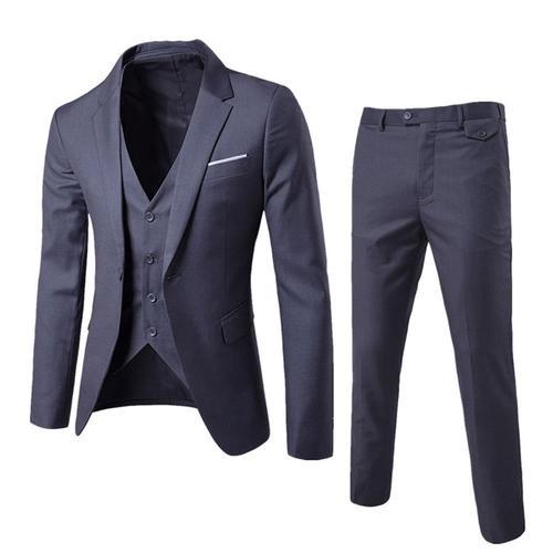 (Veste+Pantalon+Gilet) Costume Homme De Marque Luxe Blouson De Cost... on Productcaster.