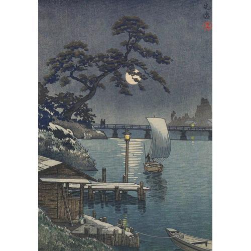 Tsuchiya Koitsu - Le Pont Kangetsu, Shimonoseki Dans Une Soirée De ... on Productcaster.