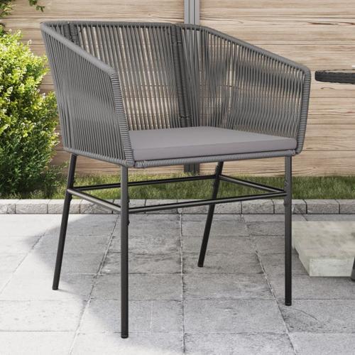 Vidaxl Chaises De Jardin Lot De 2 Avec Coussins Gris Résine Tressée on Productcaster.