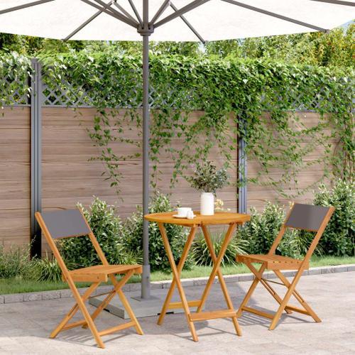 Vidaxl Ensemble De Bistro 3 Pcs Anthracite Tissu Et Bois Massif on Productcaster.