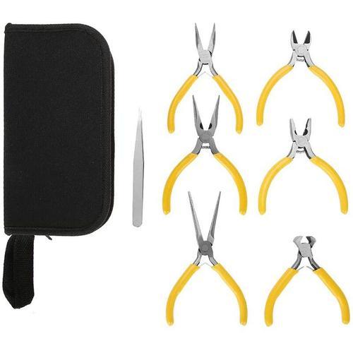 7 Pièces Professionnel Bijoux Pinces Outils Kit Longue Pince À Nez ... on Productcaster.