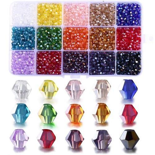 4mm Perles De Verre 15 Couleurs 3000 Pièces Perles De Cristal Pour ... on Productcaster.