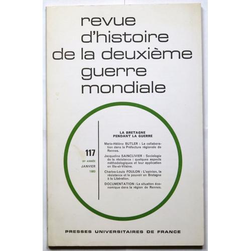 Revue D'histoire De La Deuxième Guerre Mondiale N° 117 : La Bretag... on Productcaster.