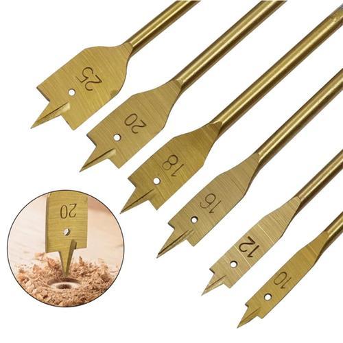 7pcs Titane Hss Trou Foret Plat Bois Forets Bricolage Outils De Tra... on Productcaster.