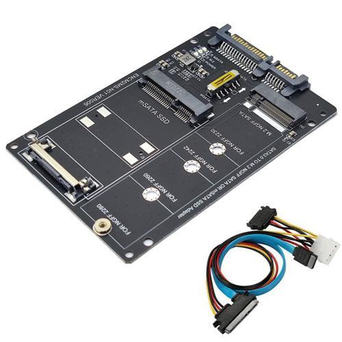 Carte Adaptateur NGFF + MSATA Vers SATA3.0 + Câble SATA M2 KEY BM S... on Productcaster.