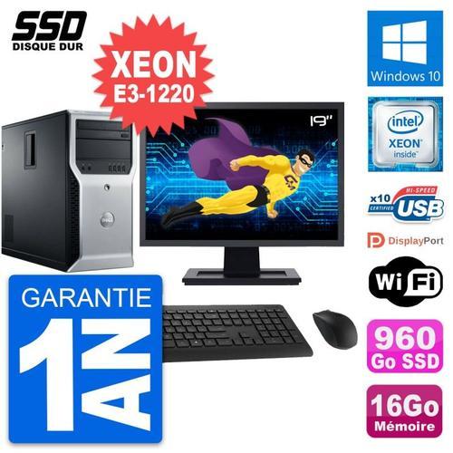 PC Tour Dell T1600 Ecran 19" Intel E3-1220 RAM 16Go SSD 960Go Windo... on Productcaster.